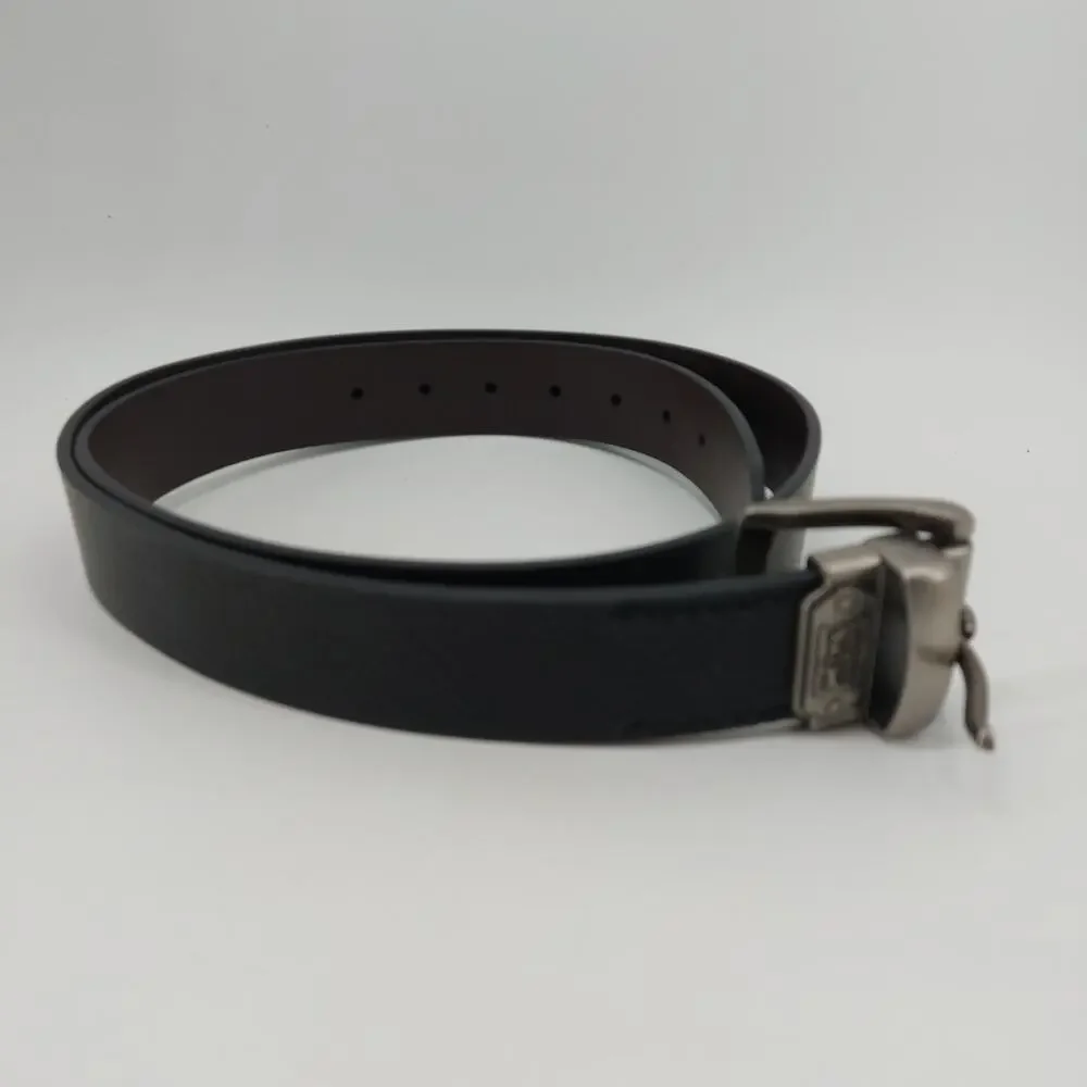 Levis Belt Black Brown Silver Tone Buckle 42-44 XL Men's